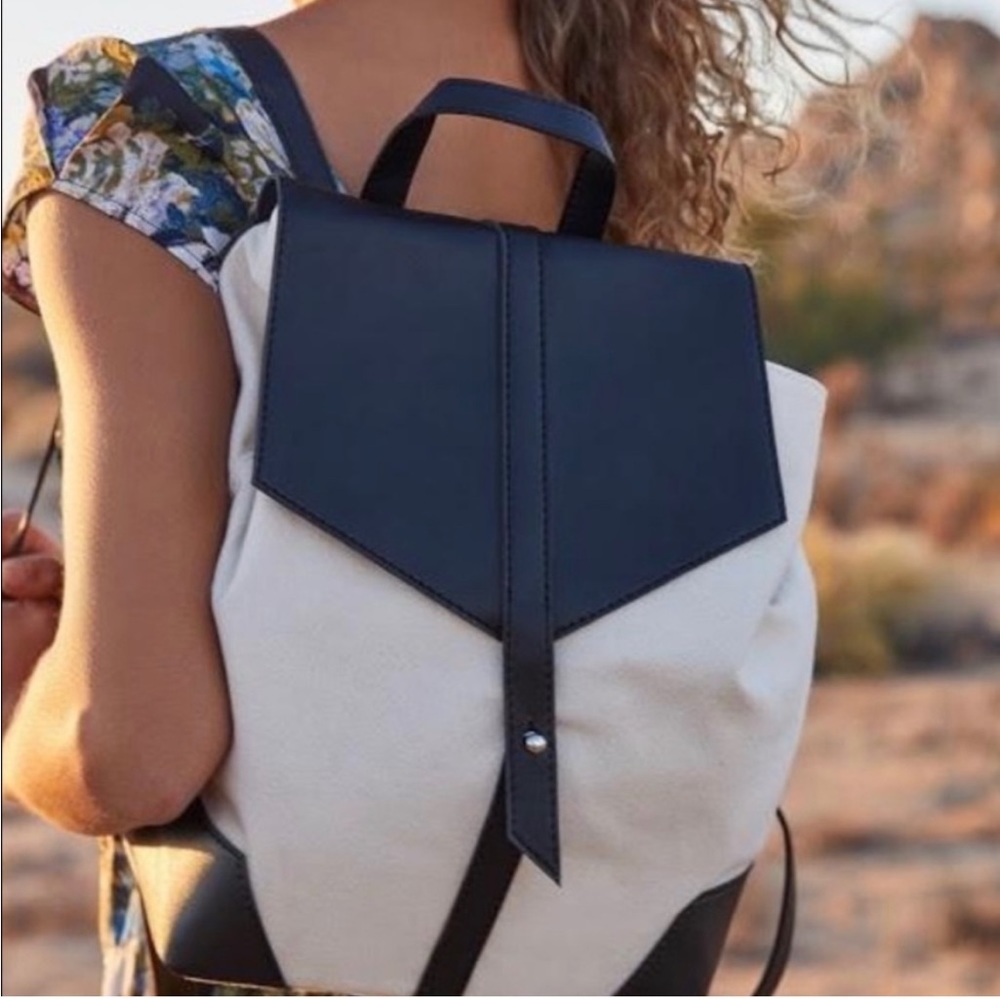 Deux Lux vegan leather & canvas backpack-Like New